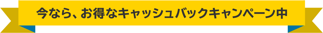 今なら、お得なキャッシュバックキャンペーン中